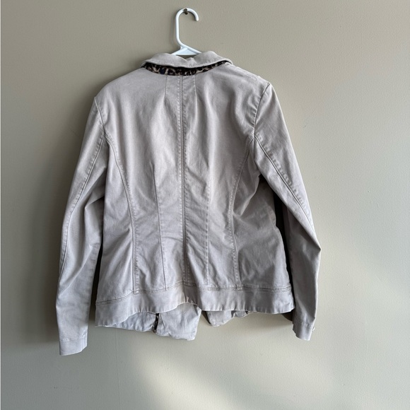 White House Black Market Taupe Blazer with Silver Buttons - Picture 6 of 9